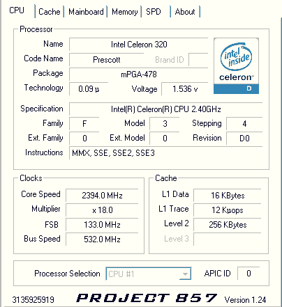 Информация из CPU-Z.